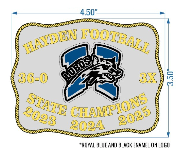 Hayden Football 2025 State Buckle