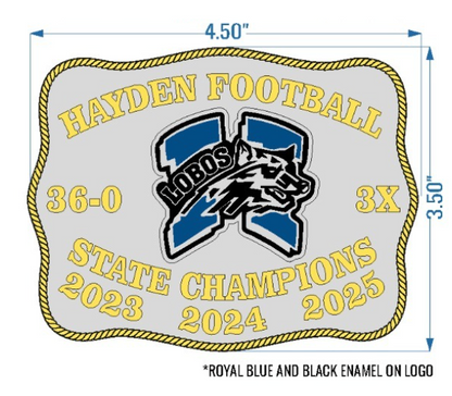 Hayden Football 2025 State Buckle