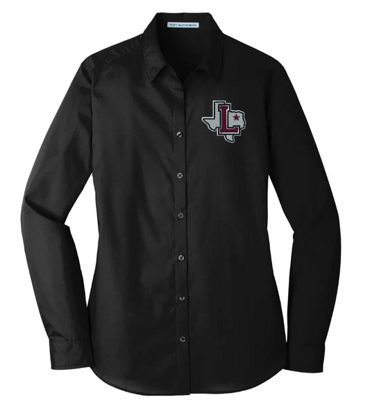Lewisville HS Long Sleeve Button Up- Womens