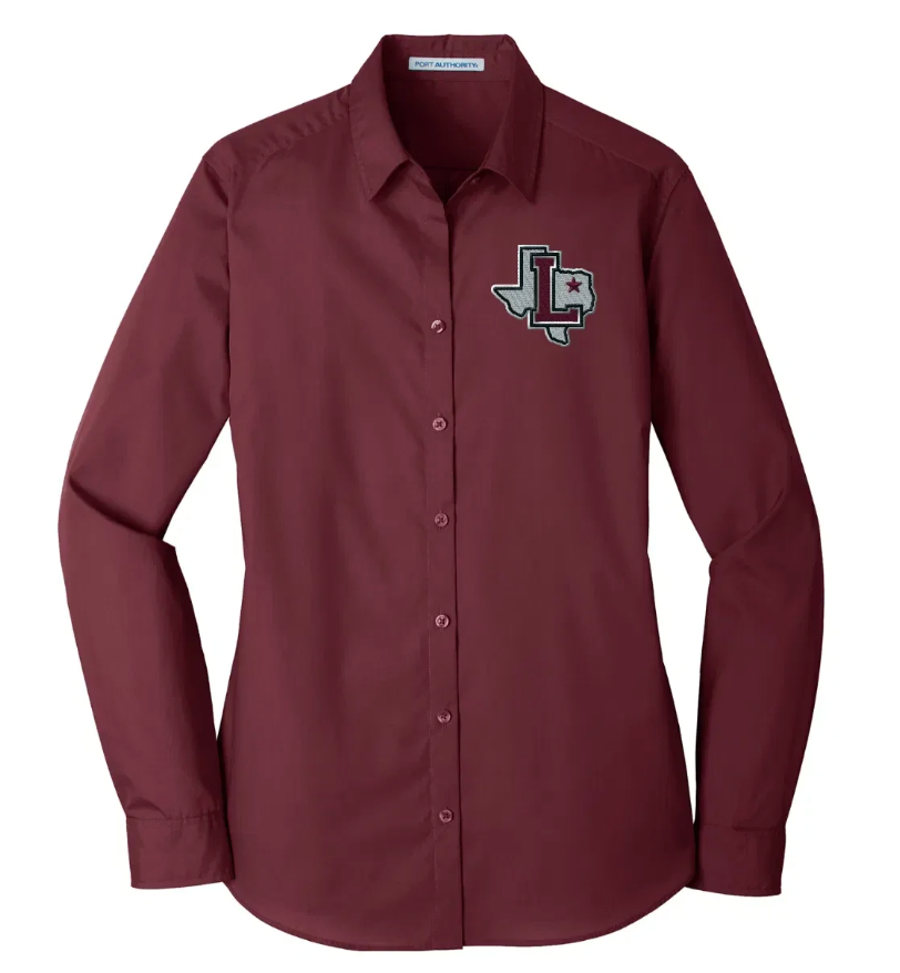 Lewisville HS Long Sleeve Button Up- Womens
